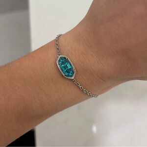 Kendra Scott bracelet, silver adjustable chain, blue stone